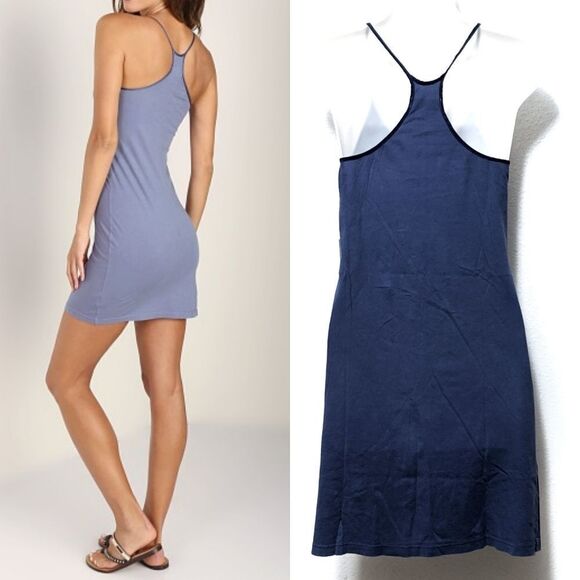 NWT LACAUSA Racer Slip Dress Blue S - Picture 4 of 7